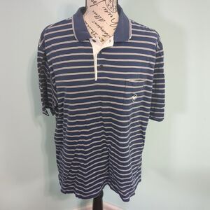 Vintage Wimbledon Shirt Mens large L Navy White Polo Cotton tennis